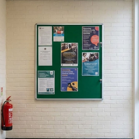 Fire Resistant Tamperproof Noticeboard - Green Felt 1200 x 1200mm