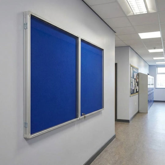 Fire Resistant Tamperproof Noticeboard - Blue Felt 1800 x 1200mm