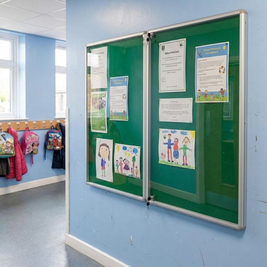 Fire Resistant Tamperproof Noticeboard - Green Felt 1800 x 1200mm