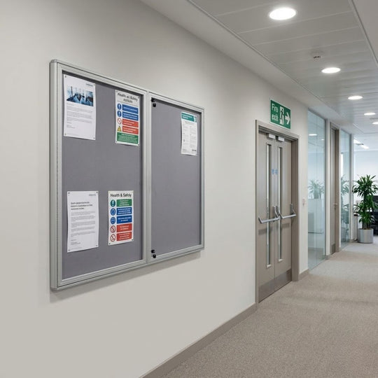 Fire Resistant Tamperproof Noticeboard - Grey Felt 1800 x 1200mm