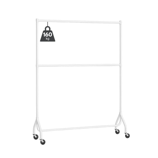 2 Tier 6ft Extendable White Heavy Duty Clothes Rail | 160kg Capacity