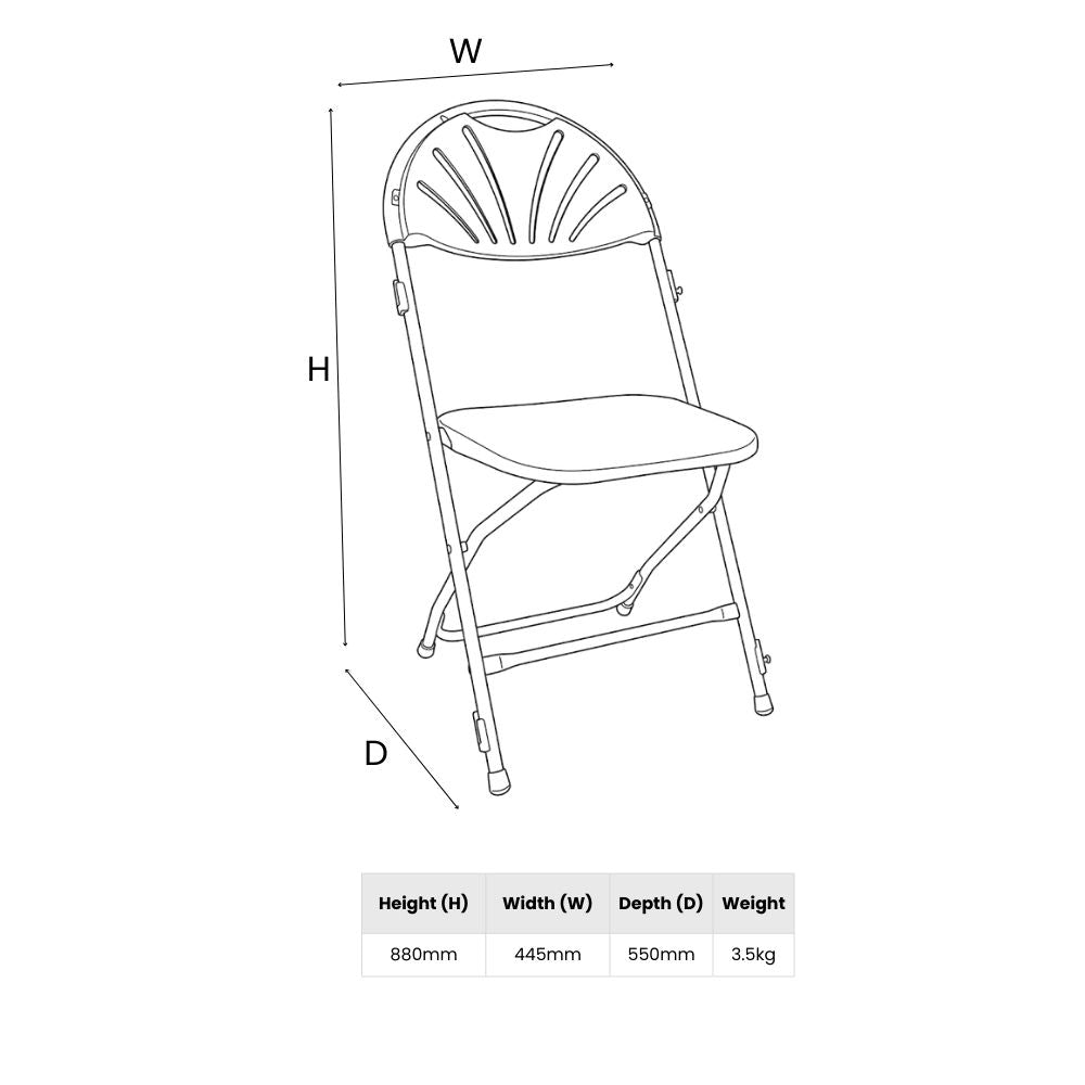Blue Fan Back Folding School Assembly Chair - Grey Steel Frame