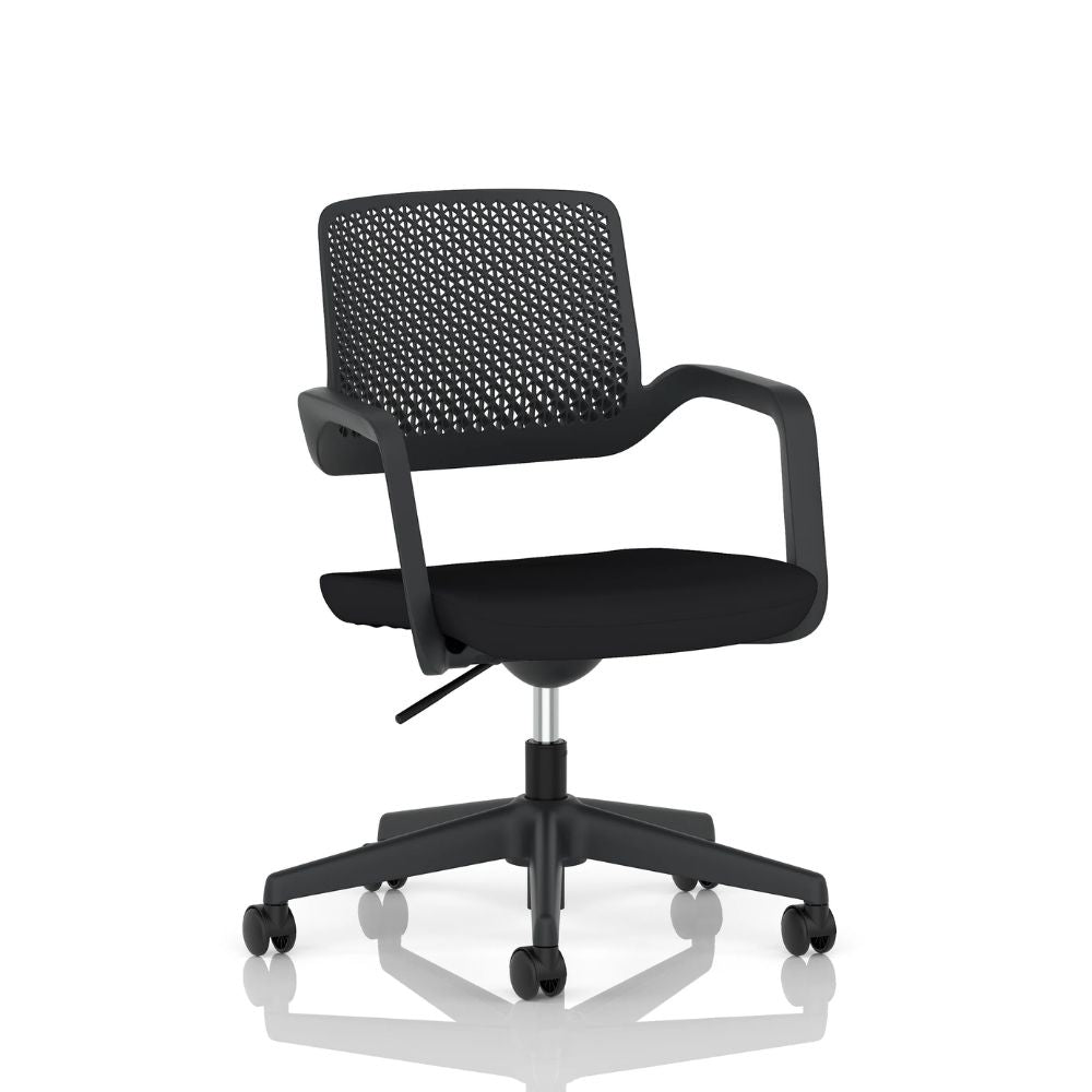 Modern Mid-Back Mesh Desk Chair - Black - GRS Certified Recycled Plastic