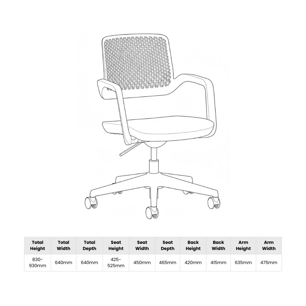 Modern Mid-Back Mesh Desk Chair - Black - GRS Certified Recycled Plastic