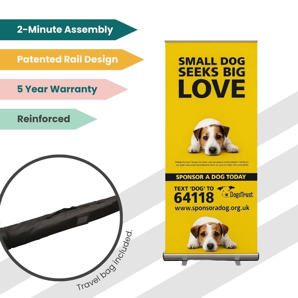 Silver Roller Banner Stand 1000mm | Hardware Only