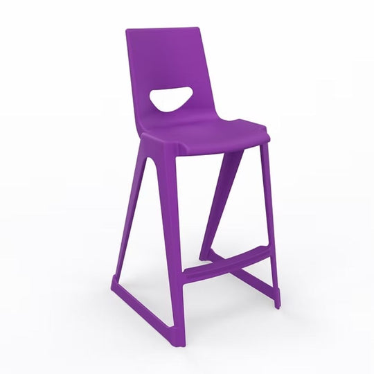 Purple One-Piece Polypropylene Anti-Tilt High Back Stools - 685mm Seat Height