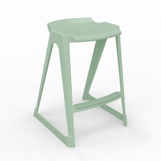 Apple Green One-Piece Polypropylene Anti-Tilt Low Back Stool - 685mm