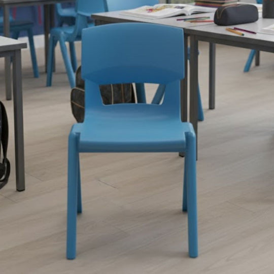 Aqua Blue Postura+ Ergonomic One Piece Classroom Chair - 8-11 Years