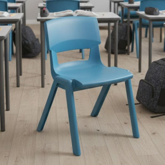 Aqua Blue Postura+ Ergonomic One Piece Classroom Chair - 11-14 Years