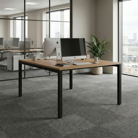 Pair of Back to Back Desks 1200mm Scalloped Tops (UK Made)