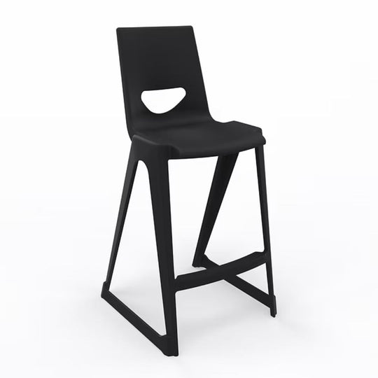 Black One-Piece Polypropylene Anti-Tilt High Back Stools - 685mm Seat Height