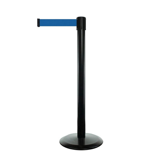 Tensabarrier Advance Black Barrier Post 2.3m Blue Belt (BQT131) | Safety Brake