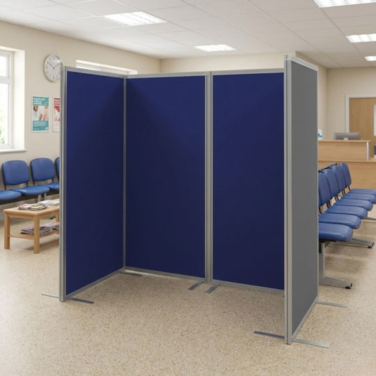 Blue & Grey 4-Panel Aluminium Display Board - 3600mm x 1800mm | Reversible