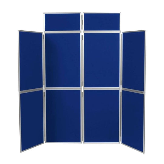 Blue 8-Panel Floorstanding Display Board - 2400mm x 2050mm | Exhibition & Education