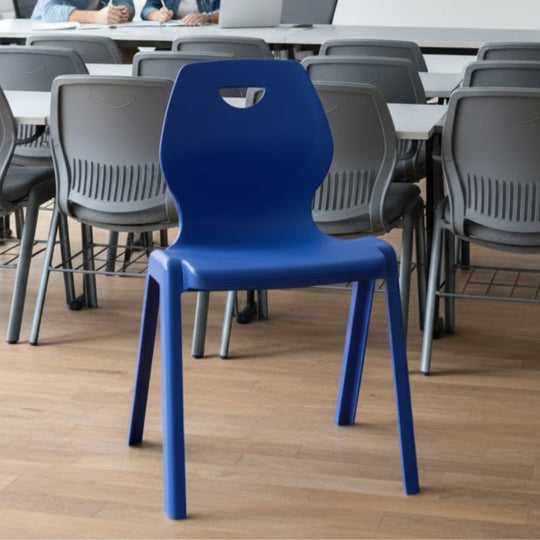 Blue One-Piece Heavy Duty School Chair - Size 6 - 14+ Years / Adult