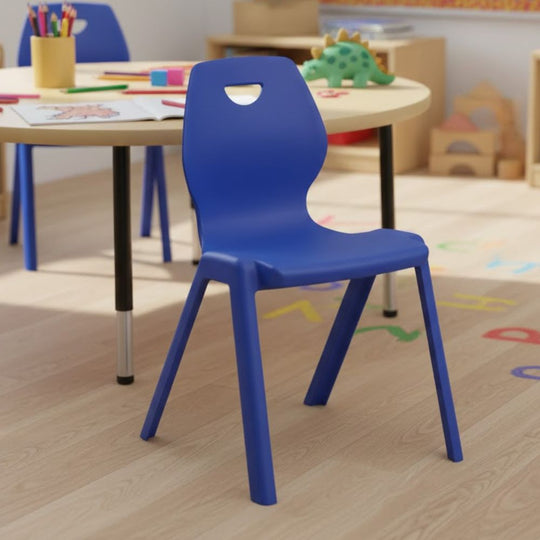 Blue One-Piece Heavy Duty School Chair - Size 3 - 6-8 Years