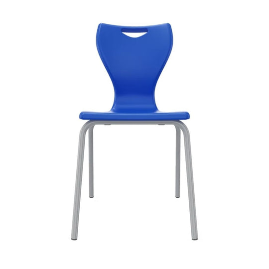 Blue Anti-Tilt Senior Primary Classroom Chair - Size 4 - 8-11 Years - Grey Legs