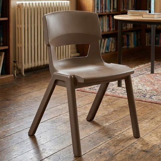 Brown Postura+ Ergonomic One-Piece Classroom Chair -  14+ Years