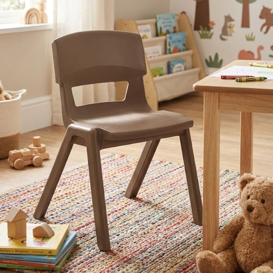 Brown Postura+ Ergonomic One Piece Classroom Chair - 4-6 Years