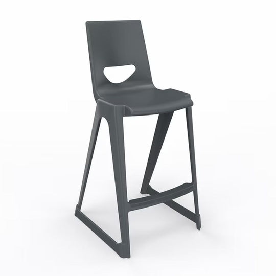 Dark Grey One-Piece Polypropylene Anti-Tilt High Back Stool - 685mm Seat Height