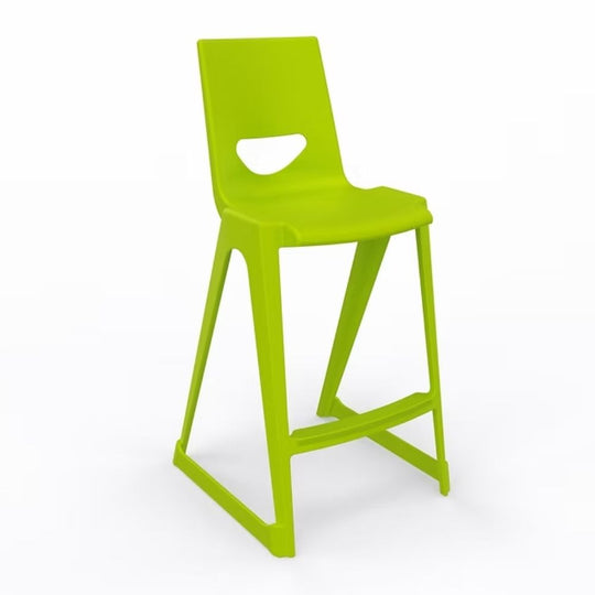 Lime Green One-Piece Polypropylene Anti-Tilt High Back Stools - 685mm Seat Height