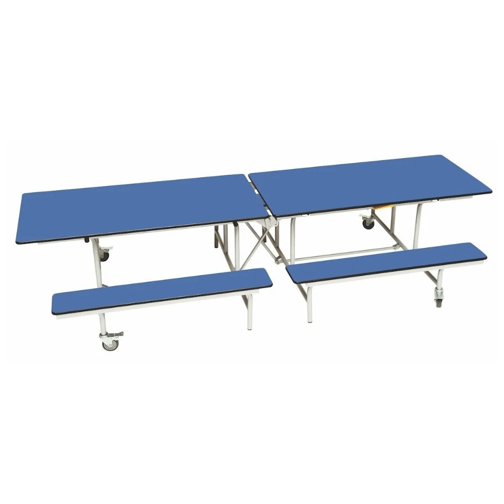 Dark blue 3-in-1 canteen bench unit with laminated finish and MDF core.