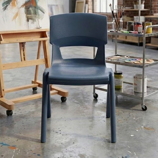 Dark Grey Postura+ Ergonomic One Piece Classroom Chair - 8-11 Years