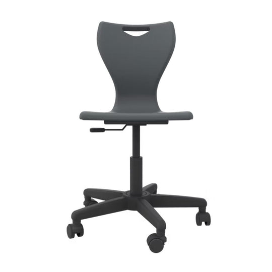 Dark Grey Classic Polypropylene Swivel Computer Chair on 5 Castors