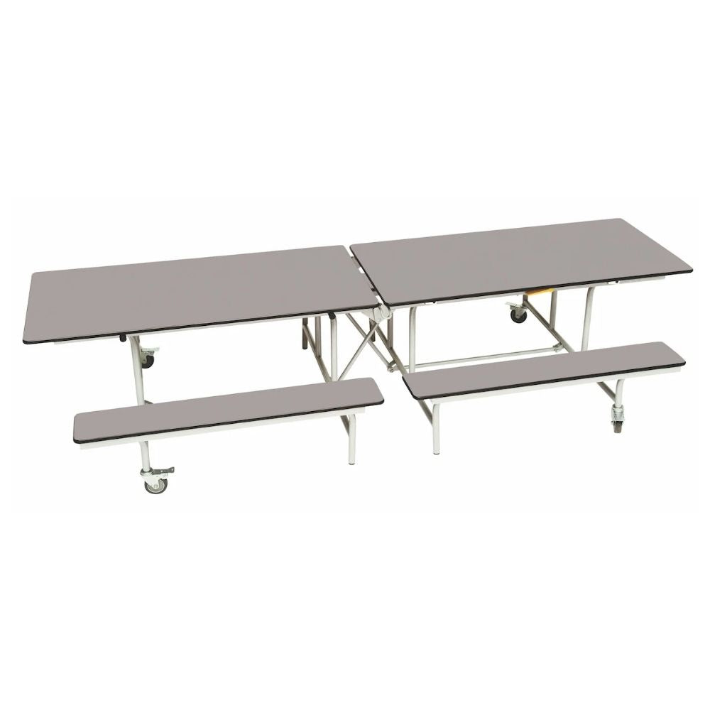 Mid grey 3-in-1 canteen bench unit featuring water-resistant laminated top and steel frame