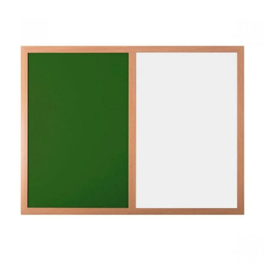 Eco-Friendly Combination Board - Green/Whiteboard 1200 x 1200mm - Wood Frame