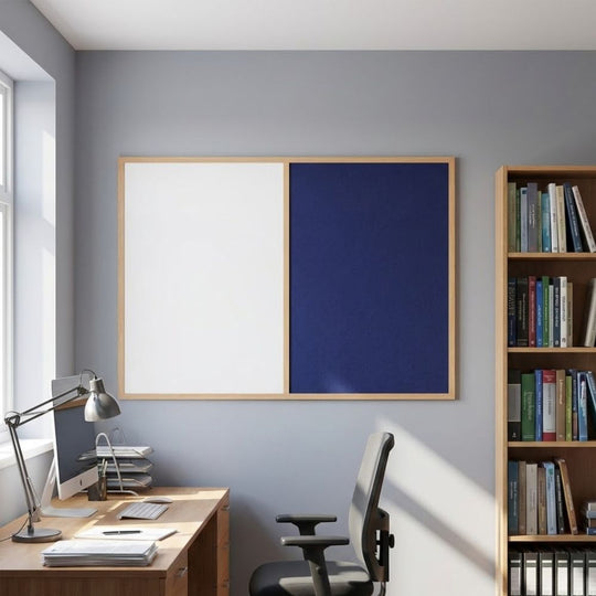 Eco-Friendly Combination Board - Blue/Whiteboard 1500 x 1200mm - Wood Frame