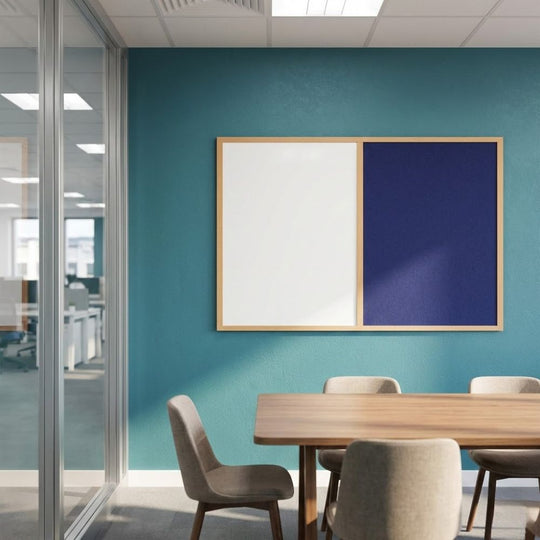 Eco-Friendly Combination Board - Blue/Whiteboard 1800 x 1200mm - Wood Frame