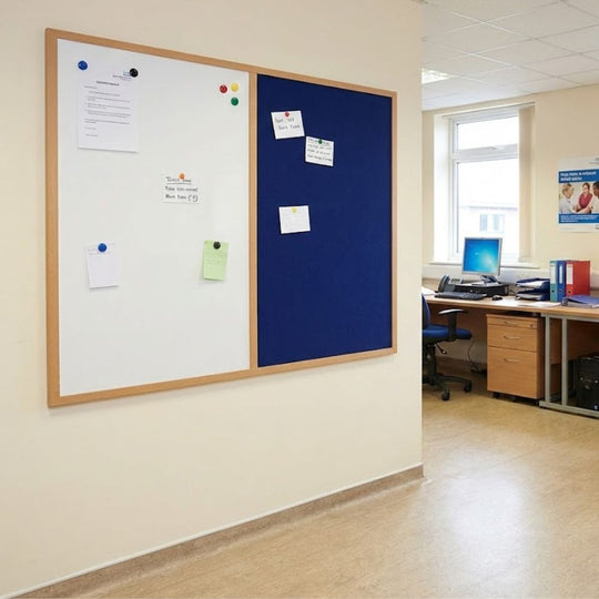 Eco-Friendly Combination Board - Blue/Whiteboard 2400 x 1200mm - Wood Frame