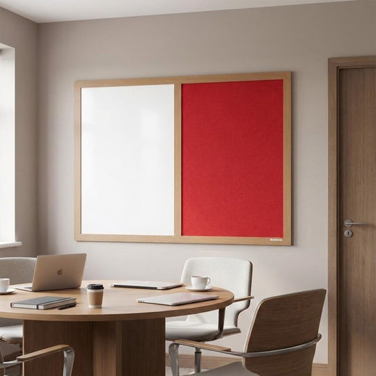 Eco-Friendly Combination Board - Red/Whiteboard 1500 x 1200mm - Wood Frame