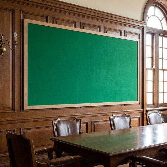 Eco-Friendly Felt Noticeboard - Green 2400 x 1200mm - Wood Effect Frame
