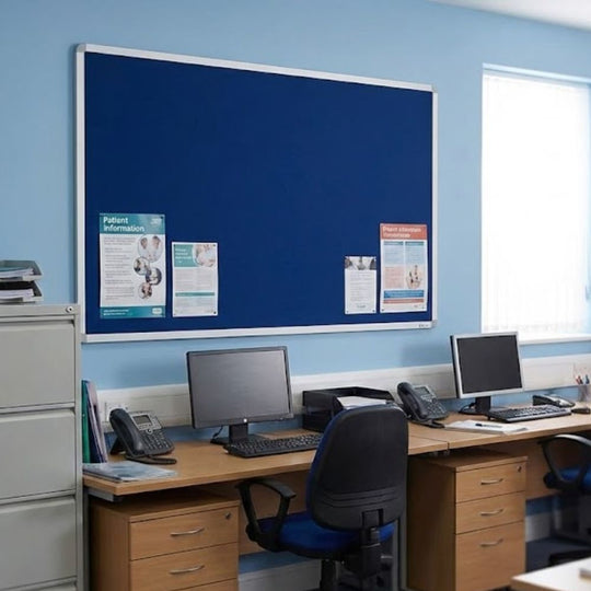 Dark Blue Felt Noticeboard Aluminium Frame 2400 x 1200mm (NBA1224D) | Extra Large