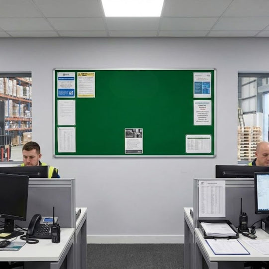 Green Felt Noticeboard with Aluminium Frame - 2400mm x 1200mm | Grand Format