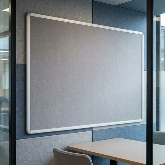 Fire Resistant Noticeboard - Grey Felt Aluminium Frame 1200 x 900mm