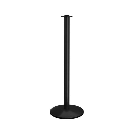 Flat Top Black Rope Barrier Stanchion | Modern Queue Post