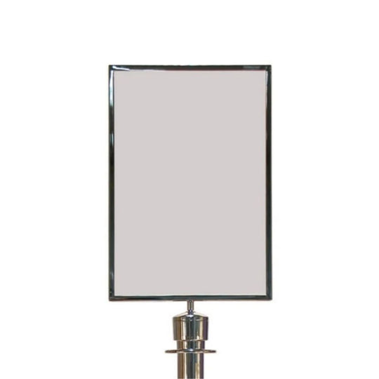 Tensabarrier A4 Chrome Rope Barrier Sign Holder (BQT4CP) | Rope Posts