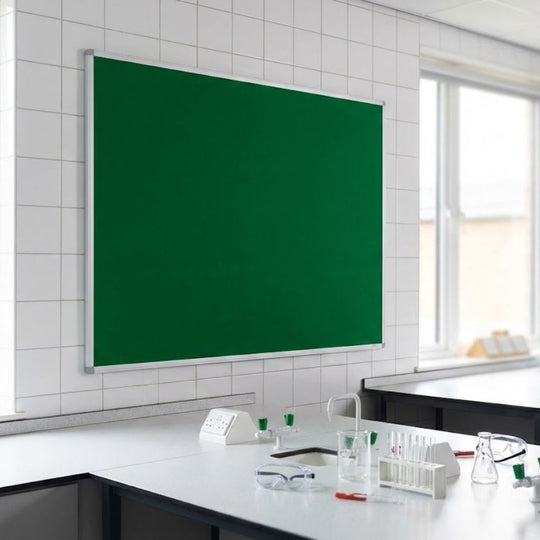 Green Felt Noticeboard with Aluminium Frame - 1500mm x 1200mm | Large Format