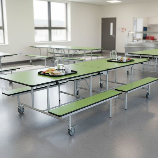 Lime Green Rectangular Foldable Mobile Canteen Bench - 11+ Years