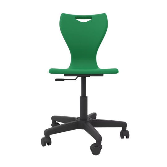 Green Classic Polypropylene Swivel Computer Chair on 5 Castors