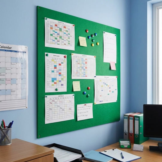 Unframed Fire Resistant Noticeboard - 1200mm x 1200mm | Green Felt Class B