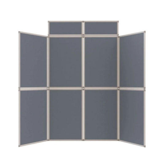 Grey 8-Panel Floorstanding Display Board - 2400mm x 2050mm | Corporate & Gallery