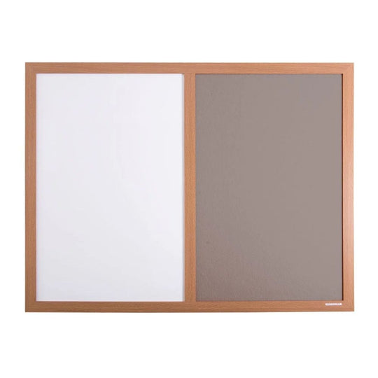 Eco-Friendly Combination Board - Grey/Whiteboard 1200 x 1200mm - Wood Frame