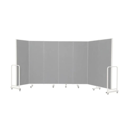 Acoustic Mobile Partition - 7 Panel Grey Sound Absorbing 4200 x 1940mm