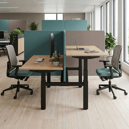 Back to Back Electric Sit-Stand Desk 1400mm (UK Made)