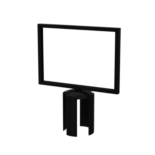 Black A4 Landscape Retractable Barrier Sign Holder | Queue Post Sign