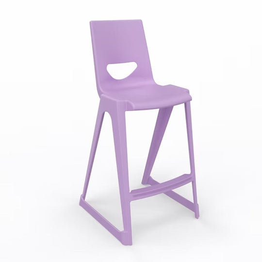 Lilac Purple One-Piece Polypropylene Anti-Tilt High Back Stools - 685mm Seat Height